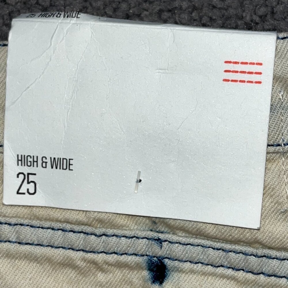 BDG Urban Outfitters HIGH & WIDE Cream & Blue Tie Dye Jeans Pants - NWT - 25 - Picture 8 of 14